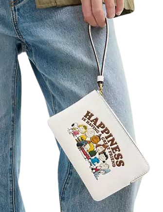 Coach X Peanuts Corner Zip Wristlet