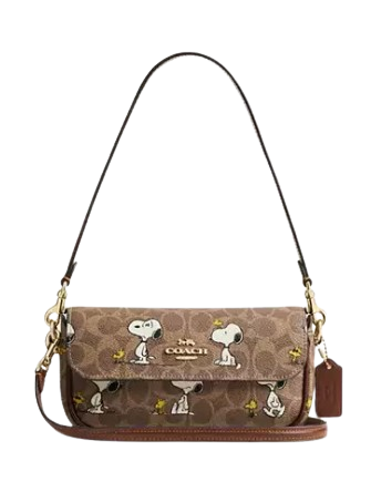 Coach X Peanuts Hailey Flap Bag In Signature Canvas With Snoopy Print