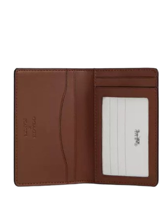 Coach X Peanuts Id Card Wallet In Signature Canvas With Snoopy Print