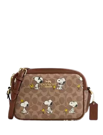 Coach X Peanuts Jamie Camera Bag In Signature Canvas With Snoopy Print
