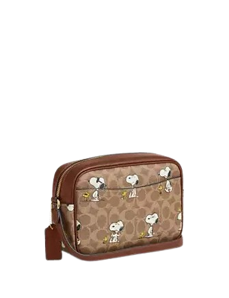 Coach X Peanuts Jamie Camera Bag In Signature Canvas With Snoopy Print