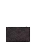 Coach Zip Card Case In Blocked Signature Canvas
