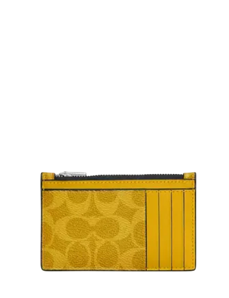 Coach Zip Card Case In Signature