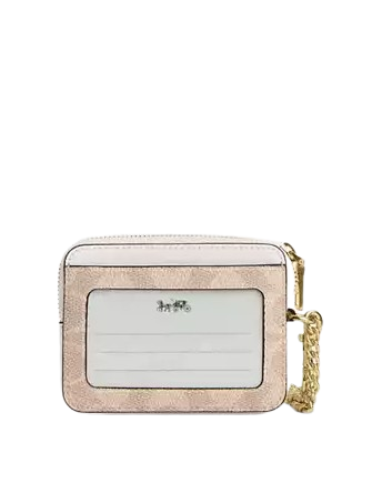 Coach Zip Card Case In Signature Canvas