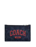 Coach Zip Card Case In Signature Canvas With Coach Graphic