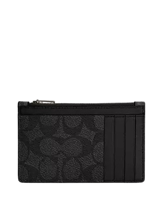 Coach Zip Card Case In Signature