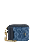 Coach Zip Card Case In Signature Denim