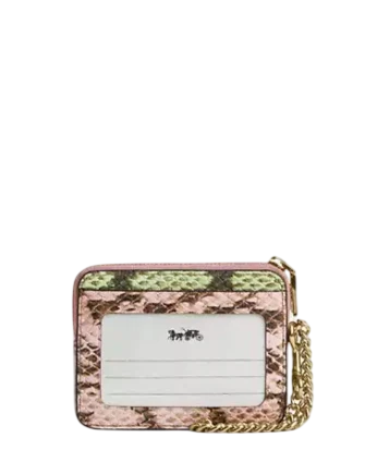 Coach Zip Card Case In Signature Jacquard