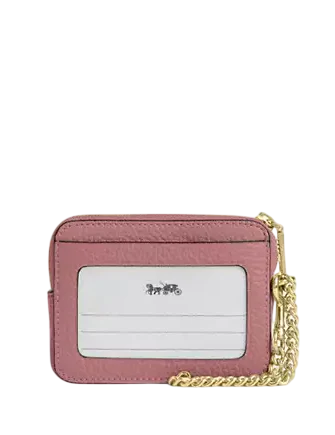 Coach Zip Card Case In Signature Leather