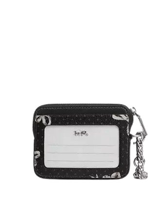 Coach Zip Card Case With Bow Print