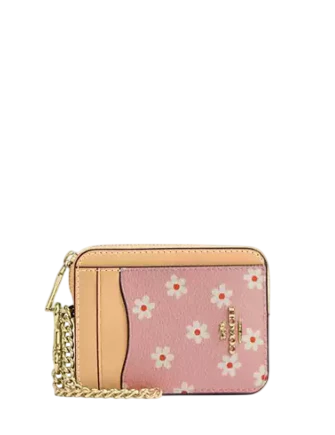 Coach Zip Card Case With Floral Print