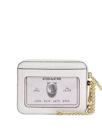 Coach Zip Card Case With Heart Rivets