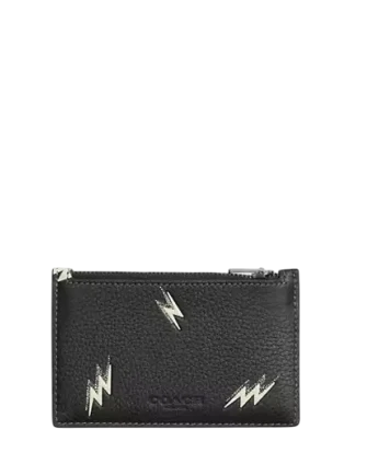 Coach Zip Card Case With Lightning Bolt Print