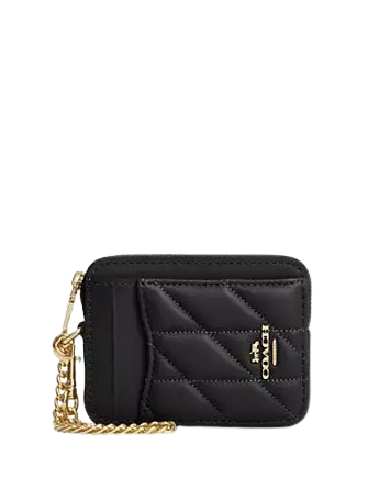 Coach Zip Card Case With Quilting