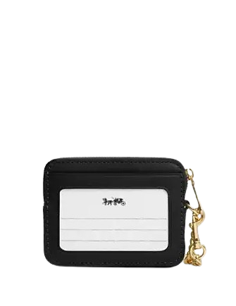 Coach Zip Card Case With Quilting