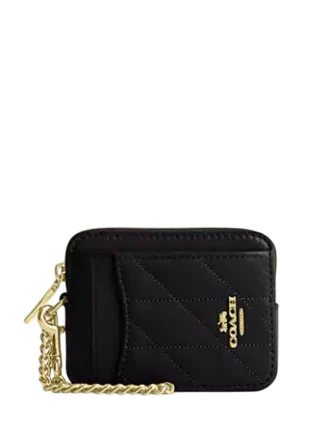 Coach Zip Card Case With Quilting