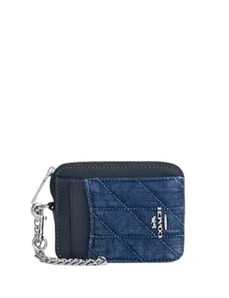 Coach Zip Card Case With Quilting