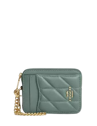 Coach Zip Card Case With Quilting