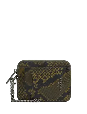 Coach Zip Card Case With Snake Print