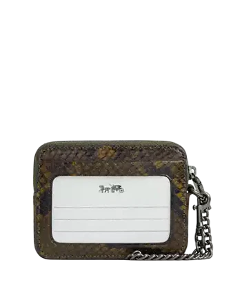 Coach Zip Card Case With Snake Print