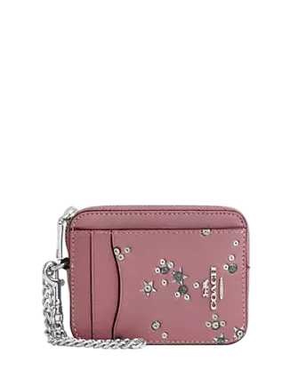Coach Zip Card Case With Star Print
