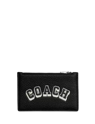 Coach Zip Card Case With Varsity Motif