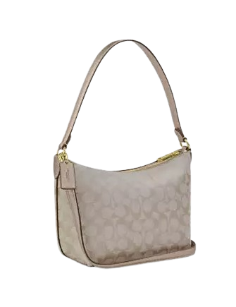 Coach Zip Top Shoulder Bag In Signature Canvas