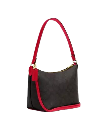 Coach Zip Top Shoulder Bag In Signature Canvas