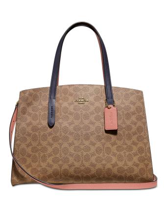 Coach Coated Canvas Signature Colorblock Charlie Satchel