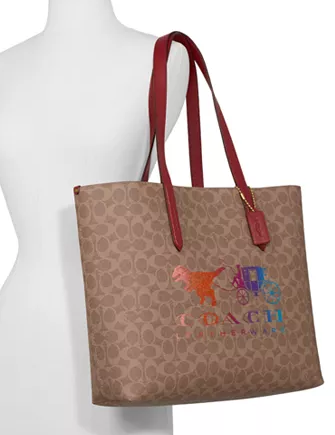 Coach Coated Canvas Signature Rexy And Carriage Print Highline Tote