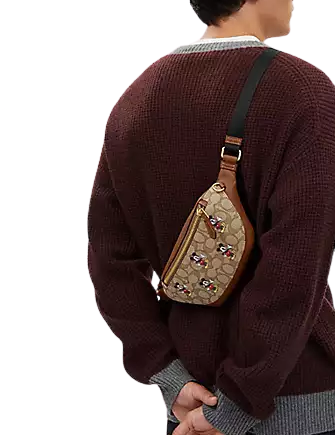 Coach Disney X Coach Warren Mini Belt Bag In Signature Jacquard With Mickey Mouse Print