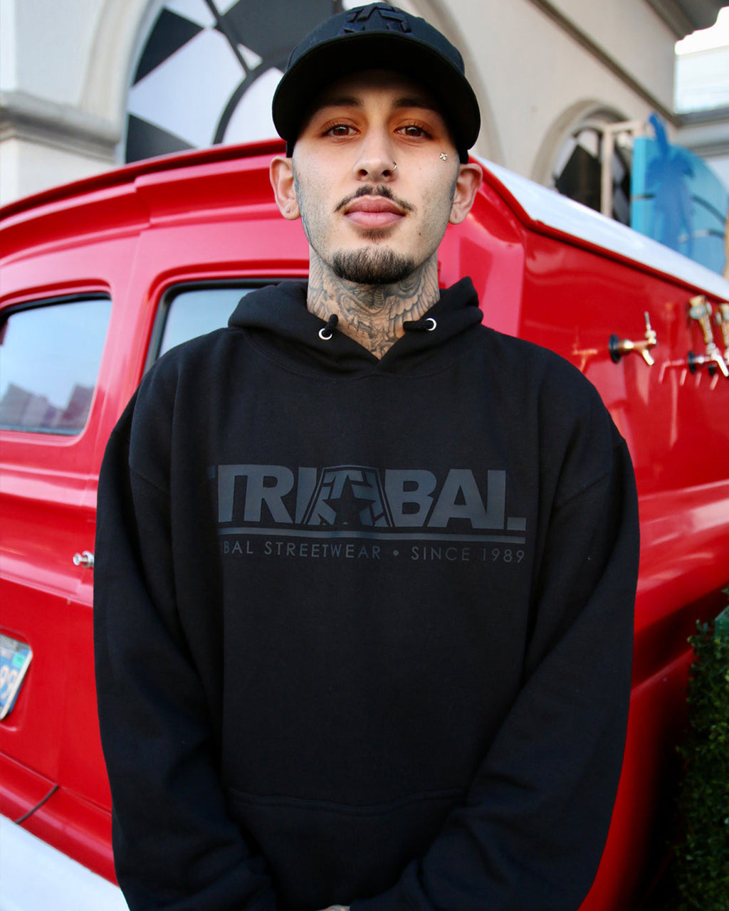 BLACK RUBBER FONT - Pullover Hoodie