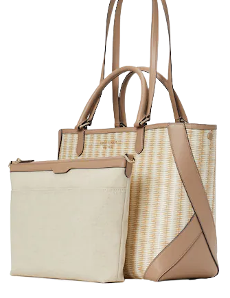 Kate Spade New York Buddie Striped Straw Small Tote