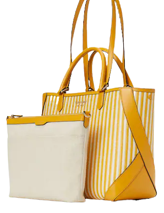 Kate Spade New York Buddie Striped Straw Small Tote