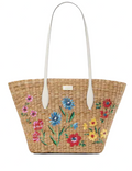 Kate Spade New York Garden Bouquet Embroidered Straw Tote