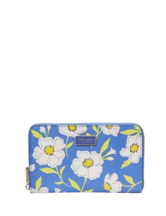Kate Spade New York Katy Sunshine Floral Textured Leather Medium Zip-around Wallet