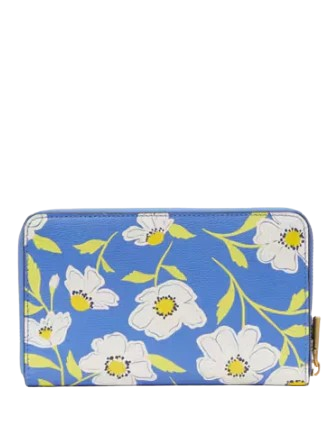 Kate Spade New York Katy Sunshine Floral Textured Leather Medium Zip-around Wallet