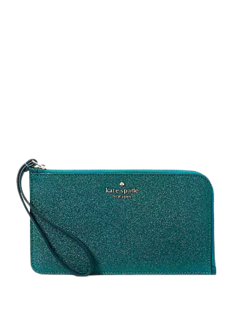 Kate Spade New York Lucy Glitter Medium L-Zip Wristlet