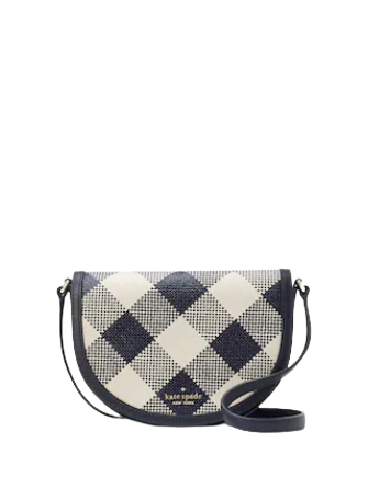 Kate Spade New York Luna Gingham Crescent Crossbody