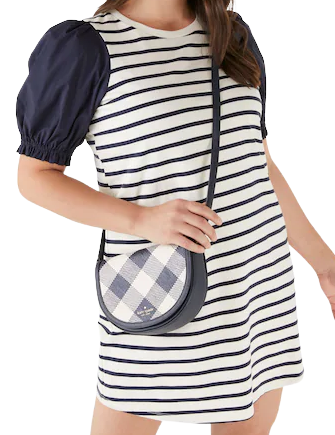 Kate Spade New York Luna Gingham Crescent Crossbody