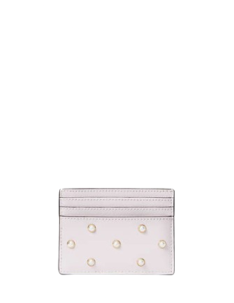 Kate Spade New York Madison Studded Faux Pearls Small Slim Card Holder