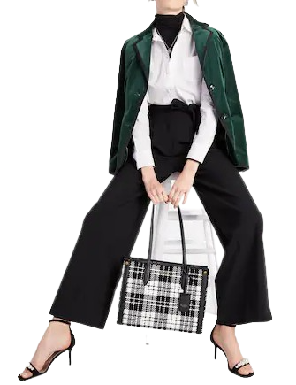 Kate Spade New York Market Posh Plaid Jacquard Medium Tote