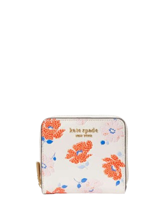 Kate Spade New York Morgan Dotty Floral Embossed Small Compact Wallet