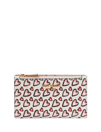 Kate Spade New York Morgan Fancy Hearts Small Slim Bifold Wallet