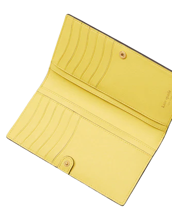 Kate Spade New York Morgan Lemon Toss Embossed Slim Bifold Wallet