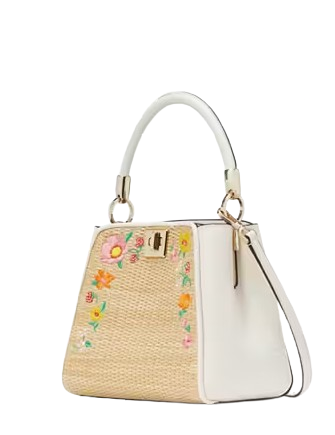 Kate Spade New York Phoebe Embroidered Straw Top Handle Satchel