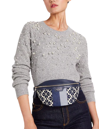 Kate Spade New York Spade Flower Jacquard Stripe Medium Belt Bag