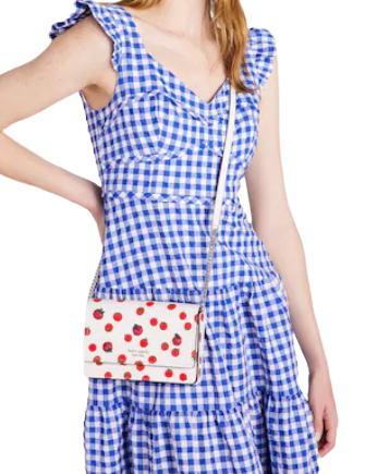 Kate Spade New York Spencer Tomato Dot Embellished Flap Chain Wallet