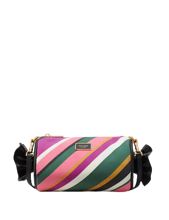 Kate Spade New York Sweet Treats Festive Multi Stripe Jacquard Small Barrel Bag