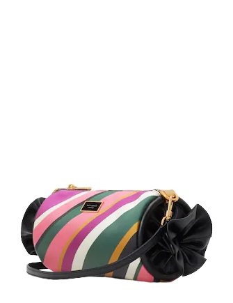 Kate Spade New York Sweet Treats Festive Multi Stripe Jacquard Small Barrel Bag